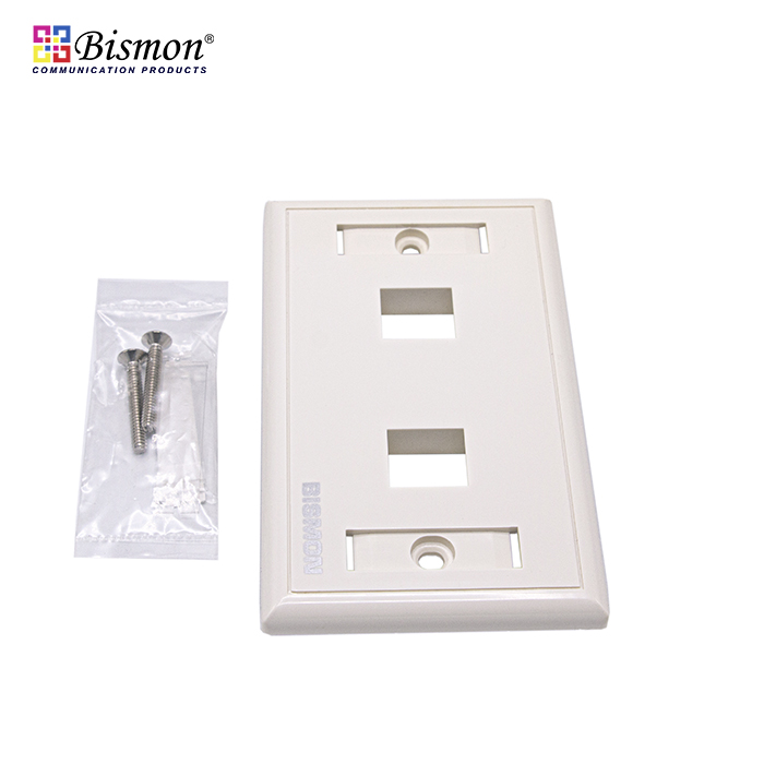 2 Port RJ45 Face Plate/Wall Plate(แผงหน้ากาก 2 ช่อง สำหรับคอม)